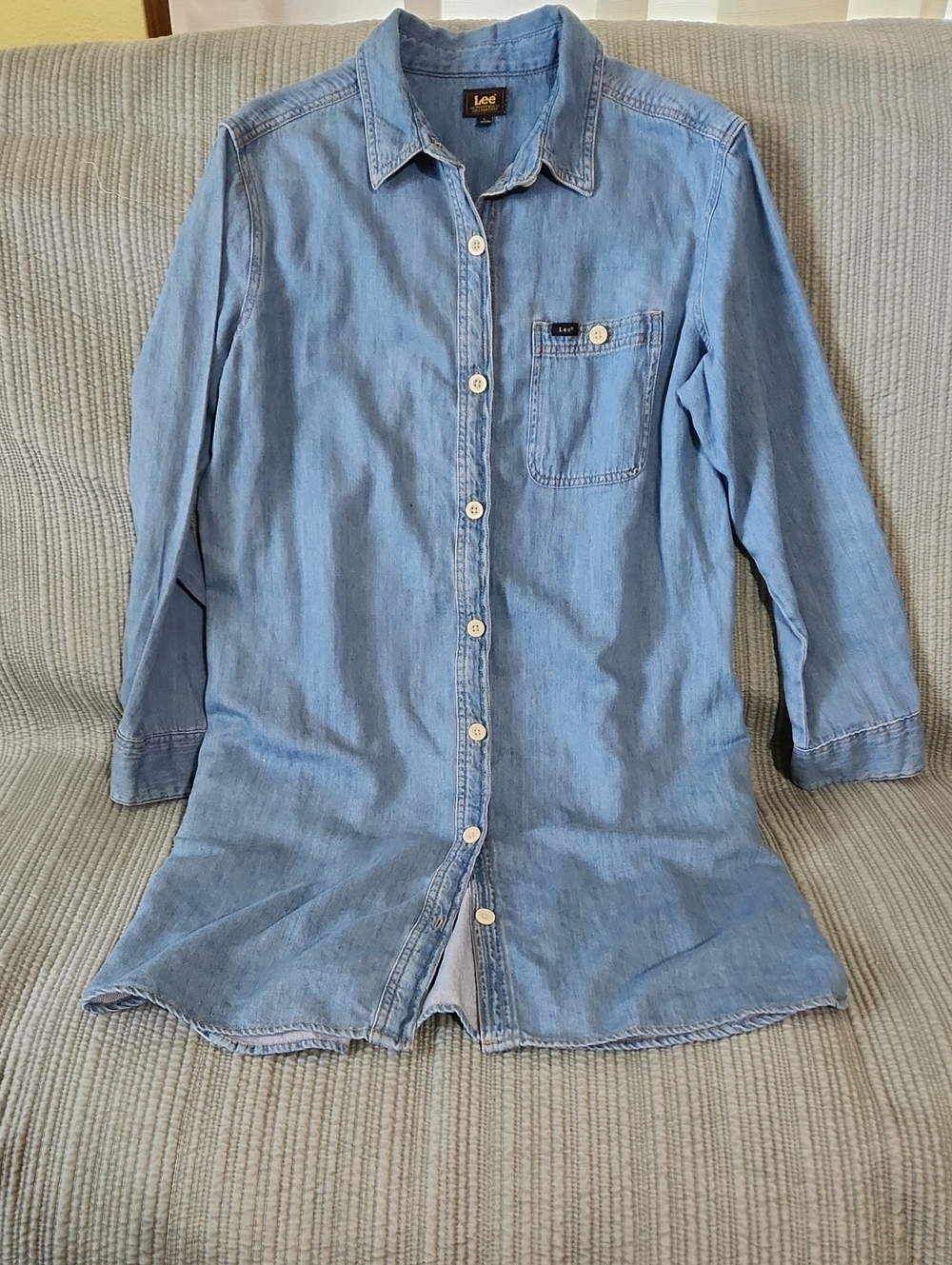 Lee Light Blue Denim Button-Up Dress